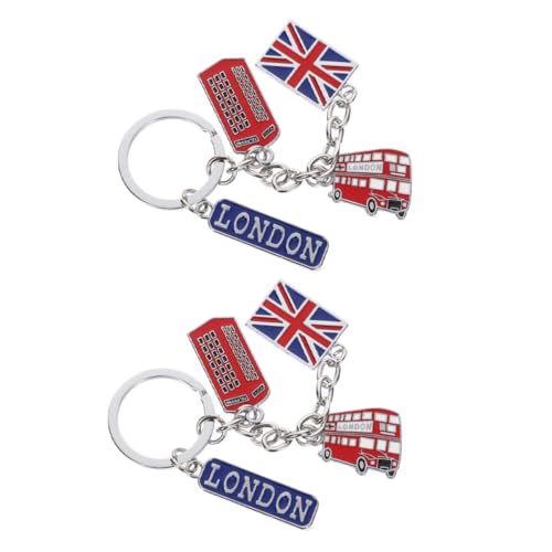 KOMBIUDA 2 Stück Britischer Schlüsselanhänger Union Jack Keyring Langlebig Robust Britisches Design Reise Souvenir Schlüsselring London Uk Flagge von KOMBIUDA