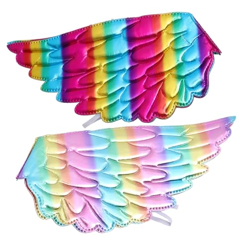 KOMBIUDA 2 Stück Bunte Einhornflügel für Halloween Party Cosplay Kostüm Leichte Engelsflügel mit Regenbogenfarben für Foto Requisiten von KOMBIUDA