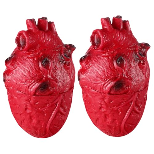 KOMBIUDA 2 Stück Dekorations-Requisiten für Halloween-Spukhaus-Atmosphäre Aufkleber Halloween-Maske Halloween Dekoration Halloween-Dekoration Halloween simulierte Herzen falsches Herz Vinyl von KOMBIUDA