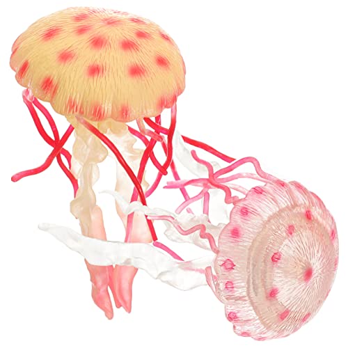 KOMBIUDA 2 Stück Dekorative Quallen Spielzeug für Kinder Realistische Meerestier Modelle Aquarium Dekoration Lernspielzeug für Garten Balkon und Hotel von KOMBIUDA