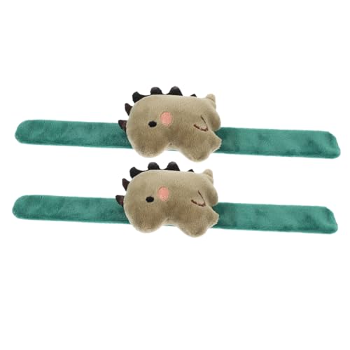 KOMBIUDA 2 Stück Dinosaurier-Armband Schlagarmbänder für Plüsch-Dinosaurier-Stofftier Kinderarmreif Plüsch Dinosaurier Armband Tier-Slap-Band Slap-Bands mit Tiermotiven Legierung von KOMBIUDA