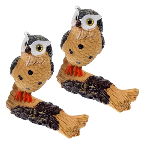 KOMBIUDA 2 Stück Eulen-Modell kleine Eulenstatue Miniatur-Eulenfigur Mini-Eulenfiguren Animal Figures Vogelscheuche Scarecrow Eulenstatuen und -Figuren dekorative Eulenstatue Plastik von KOMBIUDA