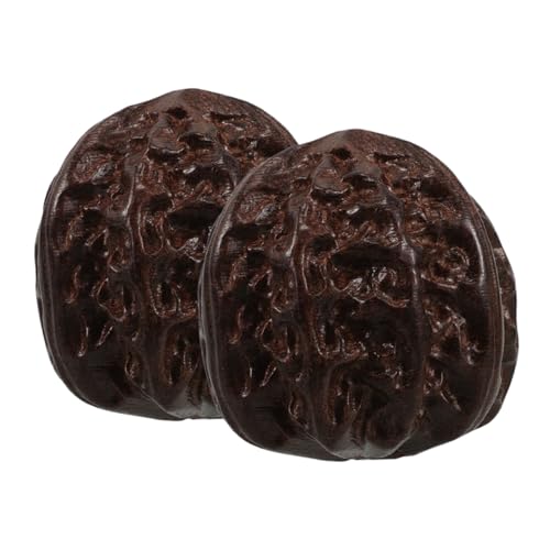 KOMBIUDA 2 Stück Fitness Handball Gymnastikbälle Für Erwachsene Handball Handübung Handstärkungsgeräte Handmassage Handbälle Für Übungen Fingergriffball Hellbraun Holz von KOMBIUDA