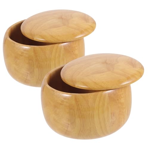 KOMBIUDA 2 Stück Go-Glas aus massivem Holz Schachspiel Erwachsene Spielschüsseln gehen Zubehör für Brettspiele Halter für Schachsteine Aufbewahrungsbehälter Schach aufbewahrungskoffer von KOMBIUDA