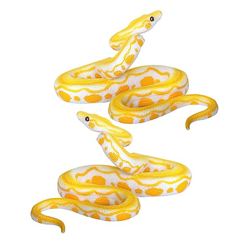 KOMBIUDA 2 Stück Goldenes Python- Kleines Schlangenspielzeug Kinderspielzeug Emuliertes Schlangenmodell Reptilienmodell Tiermodell Aus Plastik PVC von KOMBIUDA