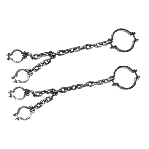 KOMBIUDA 2 Stück Halloween Deko Handschellen aus Kunststoff Realistische Spukfesseln Leichte Handgelenkfesseln für Gruselige Kostüm Partydekoration Einfaches Anlegen für Halloween-events von KOMBIUDA