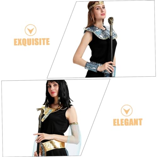 KOMBIUDA 2 Stück Halloween Kostüm schlangen Goldener Snake Head Gehstock aus Robustem Kunststoff Dekoratives Accessoire für Party Cosplay und Theater Detailreiches Design Langlebig und von KOMBIUDA
