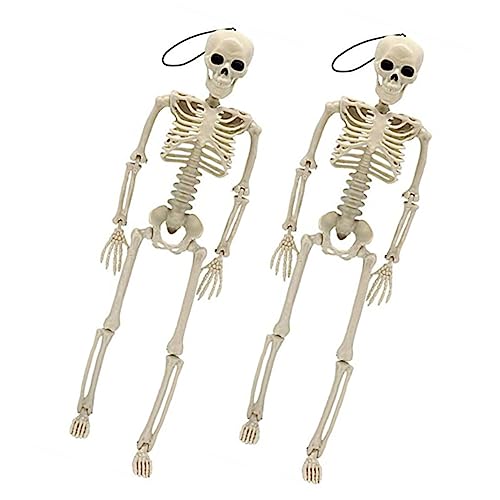 KOMBIUDA 2 Stück Halloween-Skelett Maske Halloween-Aufkleber Geist Lichterketten doppelt Halloween Dekoration Halloween-Dekoration spukhaus stilvolles Skelett Plastik Weiß von KOMBIUDA