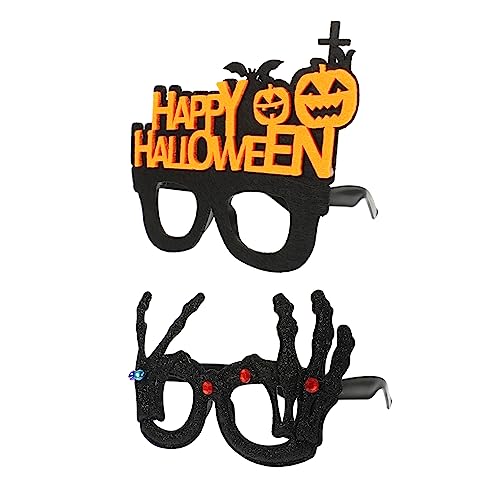 KOMBIUDA 2 Stück Halloween-brille Halloween-schmuck Halloween-requisiten Steampunk- Rote Halloween-party-brille Partydeko Gläser Party Gefälligkeiten Filzstoff von KOMBIUDA