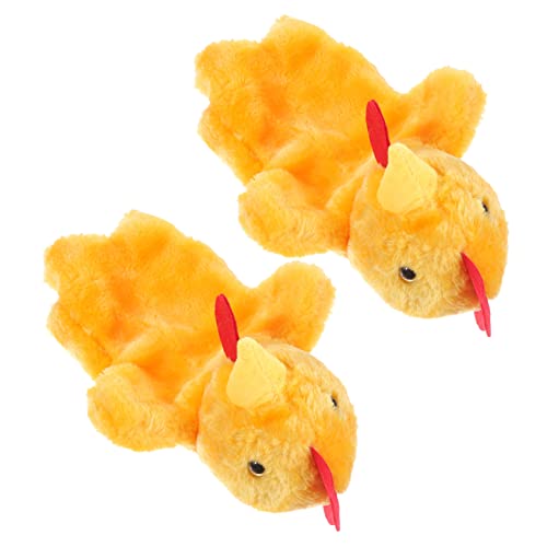 KOMBIUDA 2 Stück Handpuppe Früherziehung interaktives Puppen Tierhandpuppen plushbit kinderspielzeug Handpuppen für Lernspielzeug für Plüsch Orange von KOMBIUDA