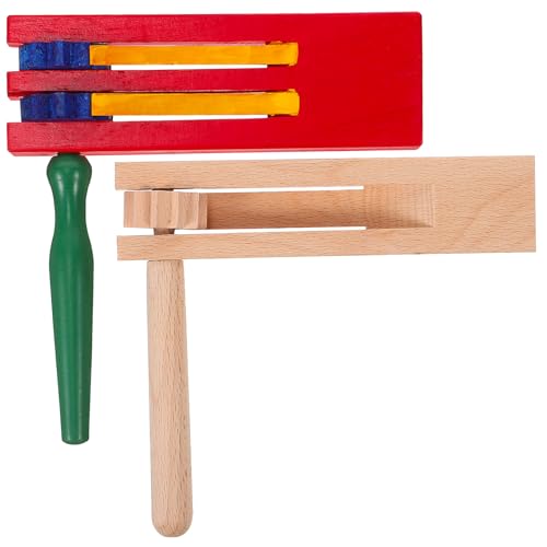 KOMBIUDA 2 Stück Holzratsche Musikinstrument Bunte Doppelschicht Naturfarben Geräuschvoller Klangmacher für Fördert Hören Greifen Sehvermögen für Musikspielzeug und Partyspaß KOMBIUDA 2 Stück Holzratsche Musikinstrument Bunte Doppelschicht Naturfarben Geräuschvoller Klangmacher für Fördert Hören Greifen Sehvermögen für Musikspielzeug und Partyspaß von KOMBIUDA