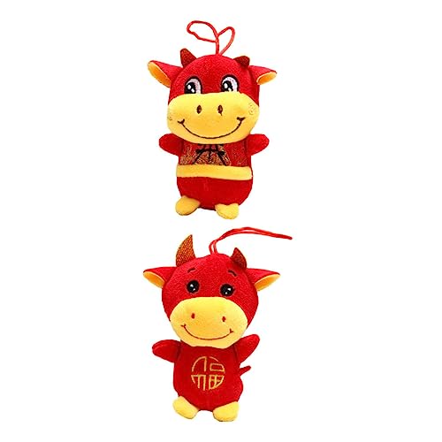 KOMBIUDA 2 Stück Jahr des Ochsen Maskottchen Ochsenjahr Maskottchen Puppe Ochsenjahr Kalb Puppe Ochsenjahr Kuh Maskottchen Kuh Puppen Kissen Neujahrs Maskottchen Ochsenjahr Puppe von KOMBIUDA