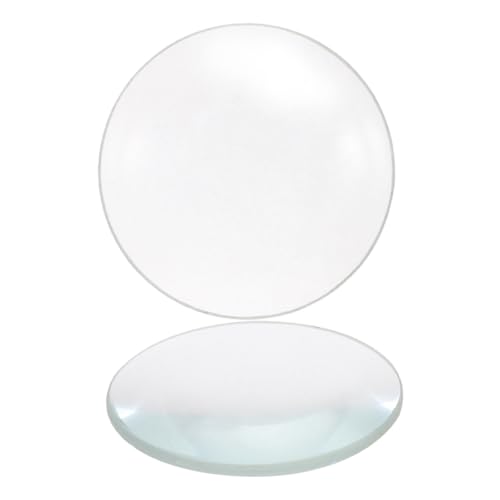 KOMBIUDA 2 Stück Konvexes Objektiv Experiment bikonvex Länge Objektiv für den Physikunterricht doppelt optische Linse Spotlight-Objektiv Konvexe linse 50mm Brille optisch Glas Transparent von KOMBIUDA