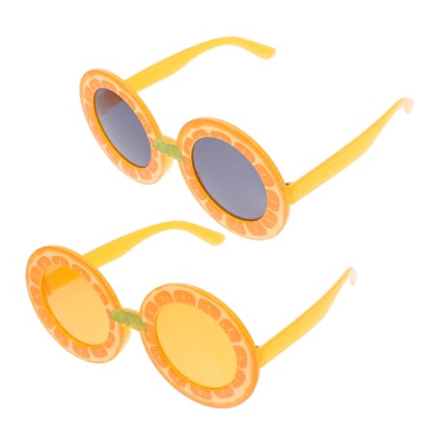 KOMBIUDA 2 Stück Lustige Zitronen und Orangensonnenbrillen als Foto Requisiten für Sommerstrandpartys und Hawaiianische Luau Feiern von KOMBIUDA