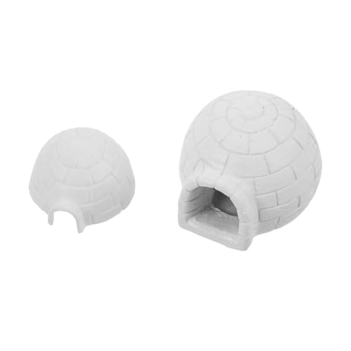 KOMBIUDA 2 Stück Mikro Landschaft Iglu Szene Spielzeug Mini Iglu Kleine Eishaus Statuen Winzige Iglu Figur Mini Eishaus Modell Winzige Iglu Ornamente DIY Puppenhaus Miniaturen von KOMBIUDA