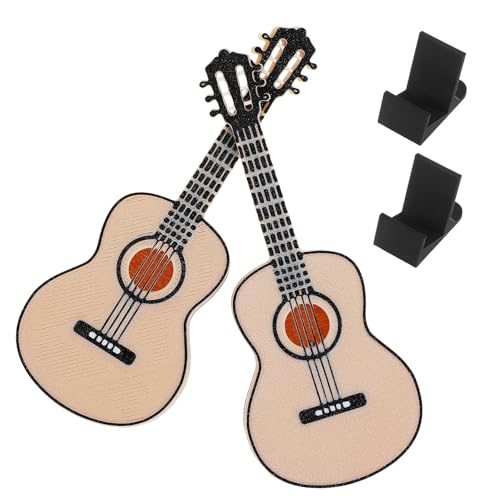 KOMBIUDA 2 Stück Mini Musikinstrument im Dollhouse Stil Bassgitarre Modellornament für Kindergeburtstagsgeschenke Dekoration für Sammler und Musikliebhaber von KOMBIUDA