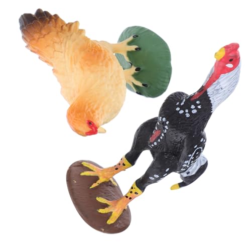 KOMBIUDA 2 Stück Miniatur Bauernhof Hühnerfiguren Realistische Modelltiere für Bauernhof Szenarien Garten und Wohnraumdekoration von KOMBIUDA