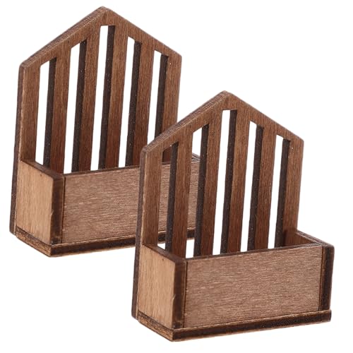 KOMBIUDA 2 Stück Miniatur-Dinge Mini Regal Fotografie-modellregal Mini-Regal Zum Basteln Regal Puppenmöbel Puppenhaus-miniaturen 1/12 Puppenhausminiatur Mini-regaldekor Holz Brown von KOMBIUDA
