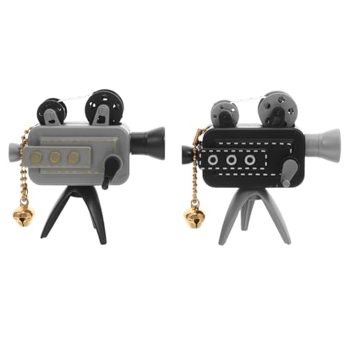 KOMBIUDA 2 Stück Miniatur Retro Filmprojektor Modell Tragbar Handkurbelbares Filmprojektorspielzeug Vintage Tischdekoration für Büro und Zuhause Nostalgische Miniatur Heimgeräte von KOMBIUDA