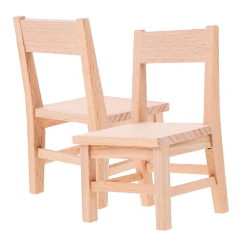 KOMBIUDA Puppenhaus Möbel Miniatur Stuhl Modell Für Puppenhaus Dekoration Adorable Chair Für Kreative Mikrolandschaften Und Puppenmöbel Natürlichem Farbton Puppenhaus Zubehör von KOMBIUDA