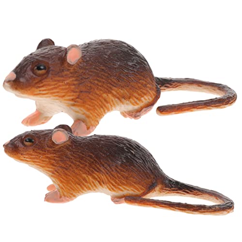 KOMBIUDA 2 Stück -Modell Realistische Fälschung Realistische Gefälschte Ratte Lebensechter Streich Lernspielzeug Für Tiere Gefälschte Mäuse Gefälschter Streich Simulation Ratten Plastik von KOMBIUDA