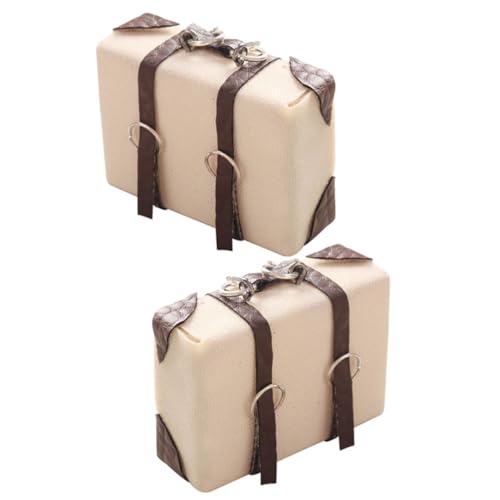 KOMBIUDA 2 Stück Puppenhaus Miniatur Leere Tasse Wasserbecher Mini Modell Zubehör Mini Koffer Modell Puppentrolley Puppen Miniatur Möbel Bausatz Miniaturen Gepäck Polyurethan von KOMBIUDA