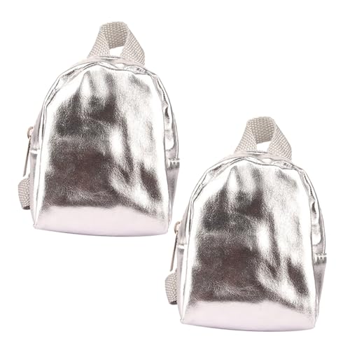 KOMBIUDA 2 Stück Puppenrucksack Cartoon Puppentasche Miniatur Rucksack Für Puppen Spielzeugzubehör Rucksack Mit Reißverschluss Für Puppen Miniatur Reißverschluss von KOMBIUDA