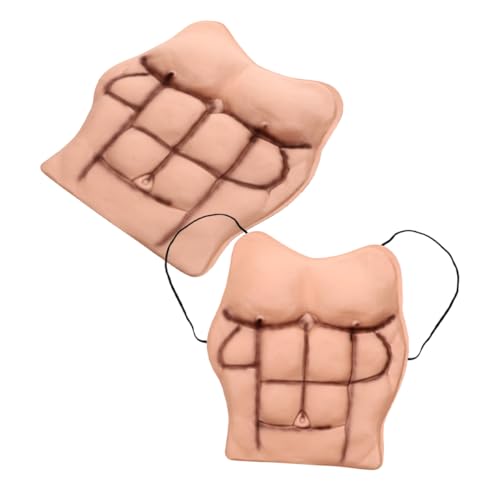 KOMBIUDA 2 Stück Realistische Muskeln und Bauch für Männer Leichter Muskel kostümprop für Halloween Cosplay Karneval und Themenpartys von KOMBIUDA