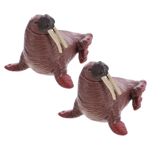 KOMBIUDA 2 Stück Robbenornamente Aquarium Dekorationen Kleines Meerestiermodell Meerestiermodelle Simulationstiermodell Aquarium Walross Statue Künstliche Tier Walross von KOMBIUDA