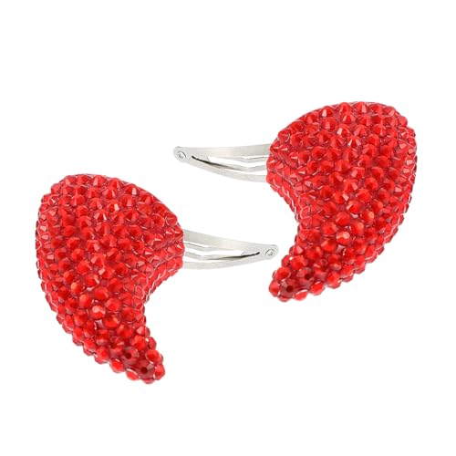 KOMBIUDA 2 Stück Rote Teufelshörner Haarklammern mit Glitzer Halloween Cosplay Kopfbedeckung Festlicher Haarschmuck für Party Karneval und Kostüm Kompakt und Auffällig KOMBIUDA 2 Stück Rote Teufelshörner Haarklammern mit Glitzer Halloween Cosplay Kopfbedeckung Festlicher Haarschmuck für Party Karneval und Kostüm Kompakt und Auffällig von KOMBIUDA