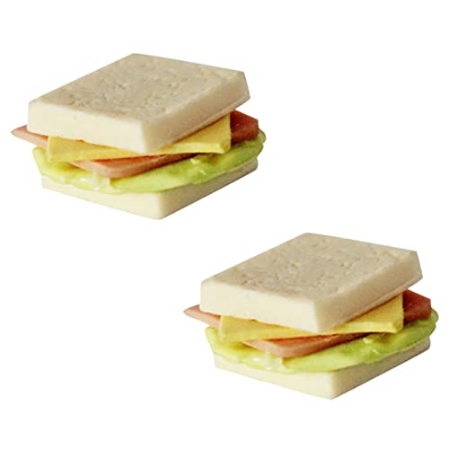 KOMBIUDA 2 Stück Sandwich-Modell für kinderspielzeug fogelschreker bastelzeug Geburtstagsgeschenk SIM Puppenhauszubehör Sandwich- Puppenhaus-Miniatur-Essen Harz von KOMBIUDA