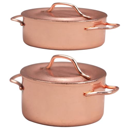KOMBIUDA 2 Stück Simulationskochgeschirr kochgeschirr kinderkochgeschirrset - Kochgeschirr Mini - Kochgeschirr für die Küche Ornamente Miniaturtöpfe Mini - Kocher Metall Rose Gold KOMBIUDA 2 Stück Simulationskochgeschirr kochgeschirr kinderkochgeschirrset - Kochgeschirr Mini - Kochgeschirr für die Küche Ornamente Miniaturtöpfe Mini - Kocher Metall Rose Gold von KOMBIUDA