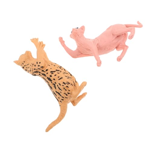 KOMBIUDA 2 Stück Simuliertes Haarloses Katzenspielzeug Kleine Katzenstatue Desktop Realistische Katzenmodelle Katzentiermodell Realistische Katzenfigur Mini von KOMBIUDA