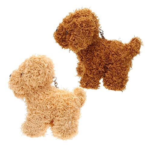 KOMBIUDA 2 Stück Simuliertes Haustierspielzeug Welpe Kinderspielzeug Plüsch Schlüsselanhänger Anhänger Ausgestopfter Hund Puppentasche Anhänger Kuscheltiere Für Mädchen von KOMBIUDA