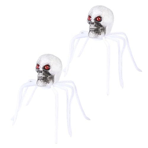 KOMBIUDA 2 Stück Simulation Totenkopfspinne Halloween-spinne Partydekoration Für Garten Büro Auto Horror-Requisite Für Halloween-Party von KOMBIUDA