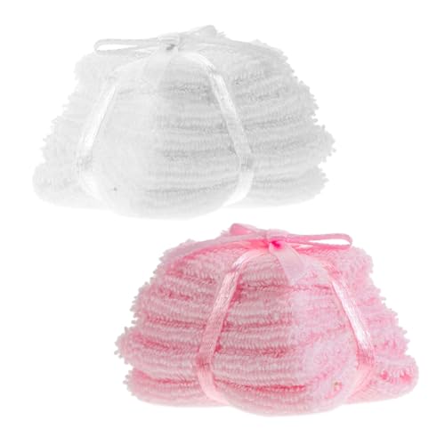 KOMBIUDA 2 Stück Teiliges Miniatur-Dollhouse-Handtuch-Set Realistische Badezimmertücher in Weiß und Rosa Flexible Dekoration für Puppenhaus-Badezimmer Kompatibel mit Verschiedenen KOMBIUDA 2 Stück Teiliges Miniatur-Dollhouse-Handtuch-Set Realistische Badezimmertücher in Weiß und Rosa Flexible Dekoration für Puppenhaus-Badezimmer Kompatibel mit Verschiedenen von KOMBIUDA