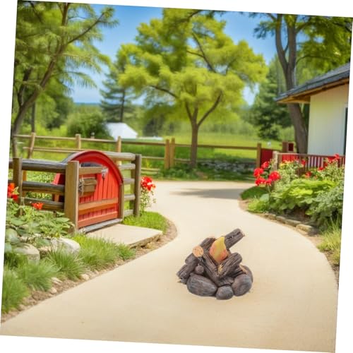 KOMBIUDA 2 Stück Teiliges Miniatur Feuer Realistische Fake Feuer Figuren aus Langlebigem Harz Dekorative Puppenhaus Landschafts-Accessoires für Mikro-szenerien Kinderfreundlich Batteriefrei von KOMBIUDA