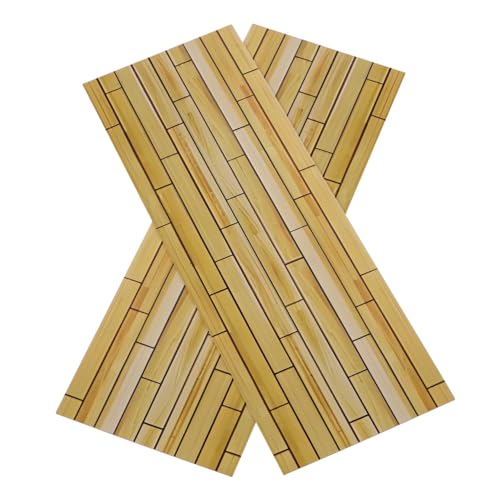 KOMBIUDA 2 Stück Teiliges Miniatur Holzfußboden Puppenhäuser Realistische Miniatur-holzplanken DIY Bastelmaterialien Einfache Installation Vielseitig für Dioramen und Kreative Mini-projekte von KOMBIUDA