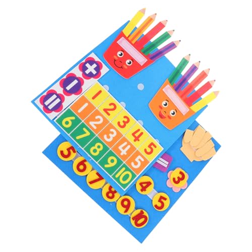 KOMBIUDA 2 Stück Teiliges Montessori Lernspielzeug für Kleinkinder Filz Zahlen Lernspiel Mathematikfähigkeiten Geeignet für Vorschule und Kindergarten Tragbar Sicherem Weichem Vliesstoff von KOMBIUDA