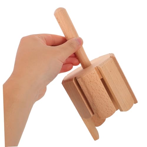 KOMBIUDA 2 Stück Teiliges Orff Instrument Rhythmus Holz Percussion mit Schlägel Montessori Lernspielzeug aus Massivem Holz für Musikalische Früherziehung und Koordinationsförderung von KOMBIUDA