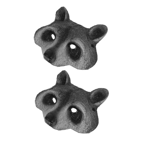 KOMBIUDA 2 Stück Teiliges Pu-schaum Raccoon Tiermaske Realistische Halbe Gesichtsmaske Passend für Erwachsene und Jugendliche für Halloween Karneval Cosplay und Party von KOMBIUDA