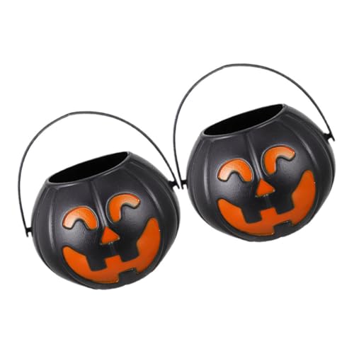 KOMBIUDA 2 Stück Trick Halloween Happy Halloween Party Favor Supplies Halloween Süßigkeiten Eimer Halloween Korb Leckerli Halloween Snack Eimer Kürbis Eimer Halloween Süßigkeiten Halter KOMBIUDA 2 Stück Trick Halloween Happy Halloween Party Favor Supplies Halloween Süßigkeiten Eimer Halloween Korb Leckerli Halloween Snack Eimer Kürbis Eimer Halloween Süßigkeiten Halter von KOMBIUDA