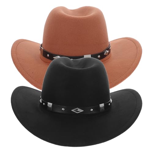 KOMBIUDA 2 Stück Vintage Fedora mit Breiter Krempe für Männer und Frauen für Sommerpartys Halloween Wandern Strand und Outdoor von KOMBIUDA
