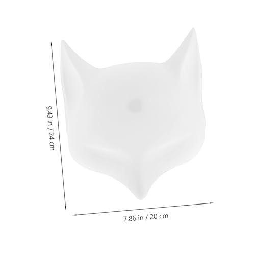 KOMBIUDA 2 Stück Weiße Fuchsmaske zum Bemalen aus Langlebigem Kunststoff Matte Oberfläche für Sicheren Halt Vielseitig Einsetzbar für Cosplay Halloween Ausstellungen und Dekoration von KOMBIUDA