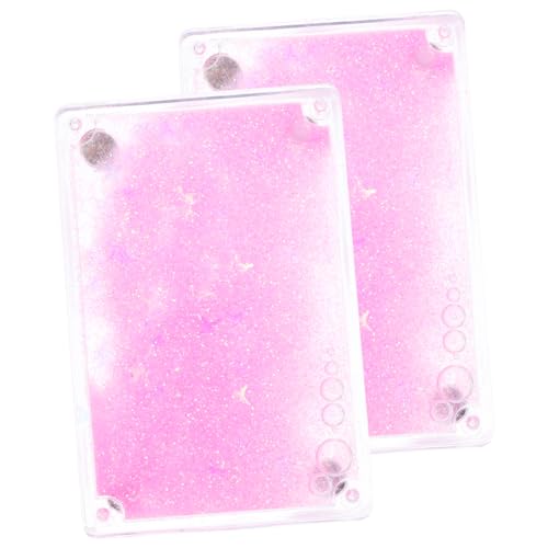 KOMBIUDA 2 Stück kleine Eiswürfel kartenhalter mädchen Geschenkidee Sportkartenhalter nähgarn pink Pinker Kartenhüllen für Sportkarten Baseball-Kartenhalter Acryl Rosa von KOMBIUDA