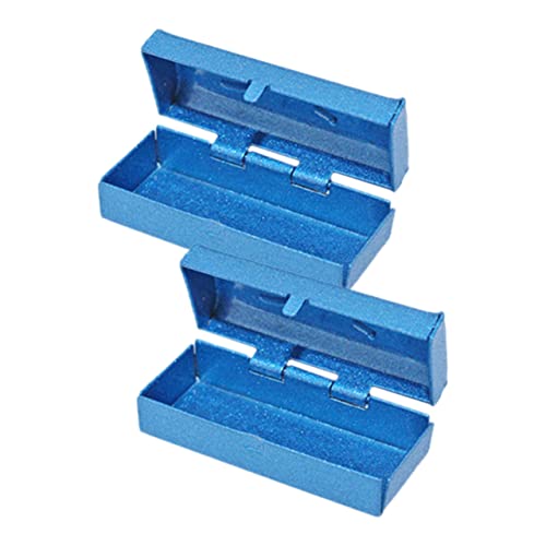 KOMBIUDA 2 Stück kleine Werkzeugkiste Minis Mini- Mini-Puppen-Sachen Mini-Dinge winziges puppenhauszubehör Werkzeugkasten Zubehör Mini-Werkzeugkoffer Legierung Blue von KOMBIUDA