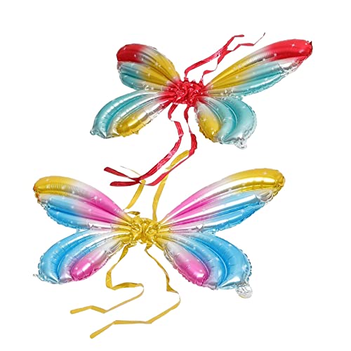 KOMBIUDA 2 Stücke Engel Flügel Schmetterling Tier Folie Halloween Aluminium Fee Flügel Neon Stand Aluminium Folie von KOMBIUDA