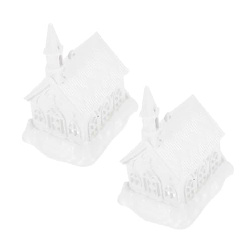 KOMBIUDA 2 Stücke Unbemalte Häuser DIY Blanko-bastelanhänger Für Kinder Unfertige Ornamente Hängende Dekoration Baumornament von KOMBIUDA