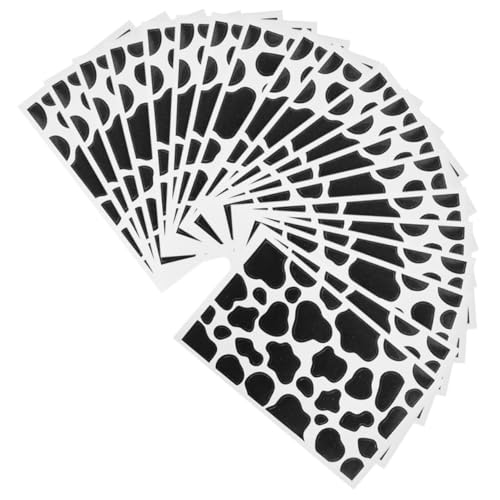KOMBIUDA 20 Blätter Aufkleber Mit Kuh-Print Abnehmbarer Aufkleber Mit Kuhmuster Notebook-Aufkleber Cartoon-DIY-Aufkleber Selbstklebende Kuhaufkleber Black Aufkleber Aus Beschichtetem Papier von KOMBIUDA