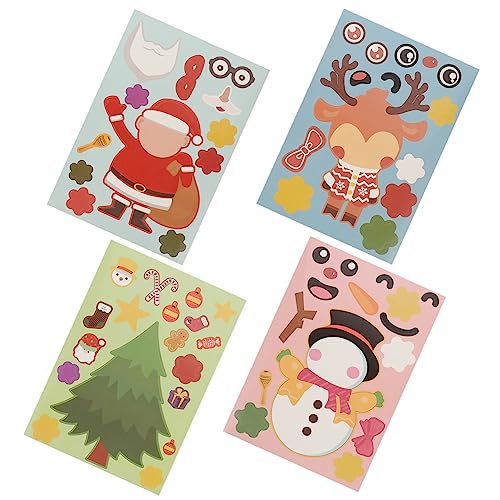 KOMBIUDA 20 Blatt Puzzle-Aufkleber Für Weihnachts-deko DIY Weihnachtsmann-elch-schneemann-Aufkleber Für Kinderfest von KOMBIUDA